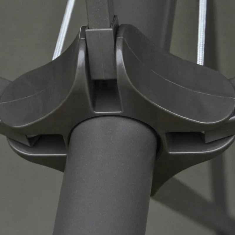 15' Outdoor Patio Umbrella with Twin Canopy - Dark Gray