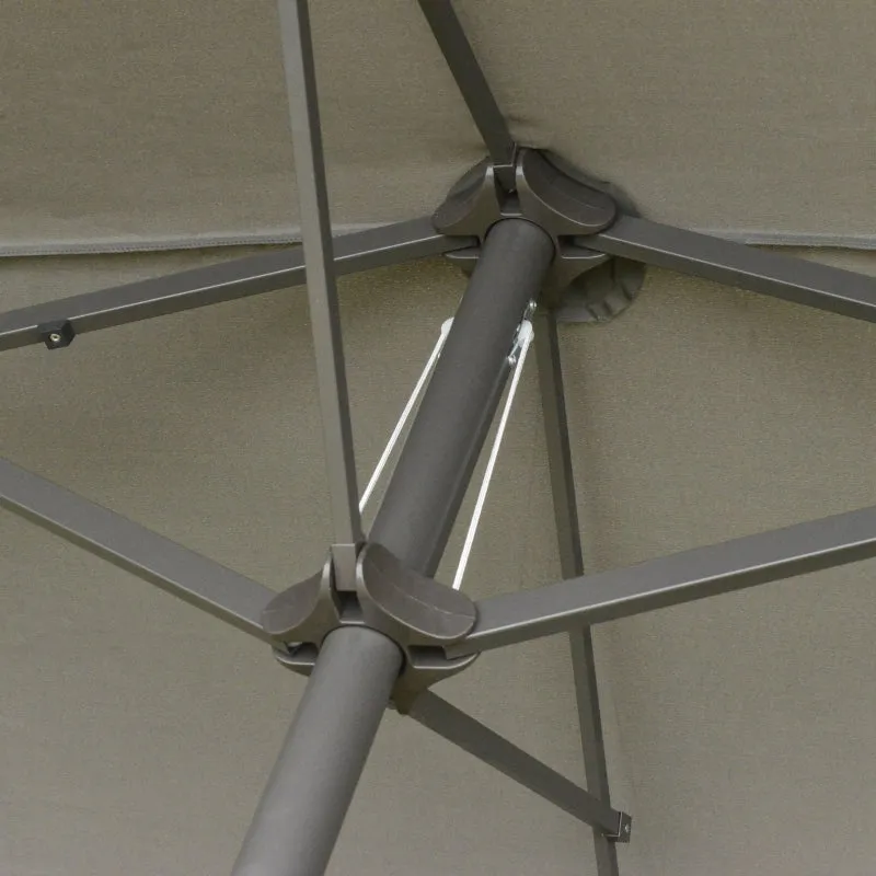 15' Outdoor Patio Umbrella with Twin Canopy - Dark Gray