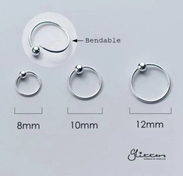 20GA Sterling Silver Bendable Nose Hoop Rings