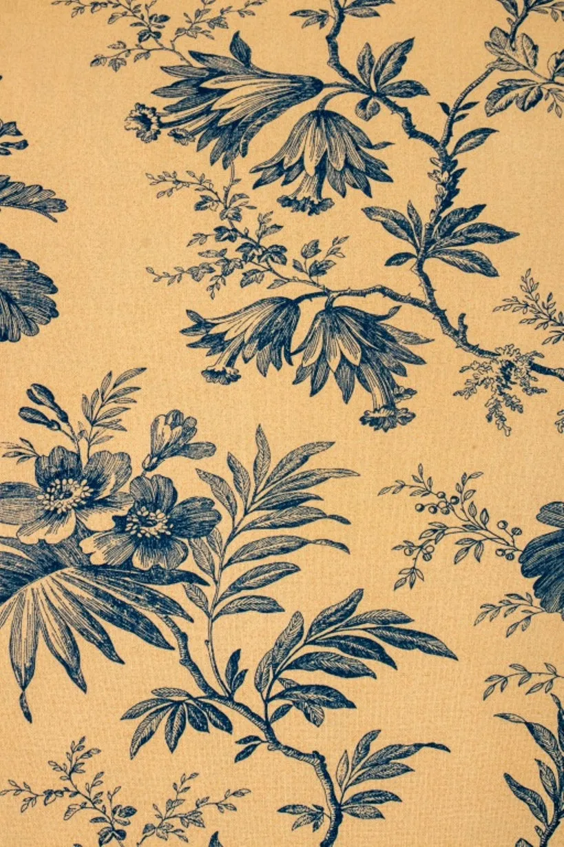 Blue and White Toile de Jouy Upholstered Screen