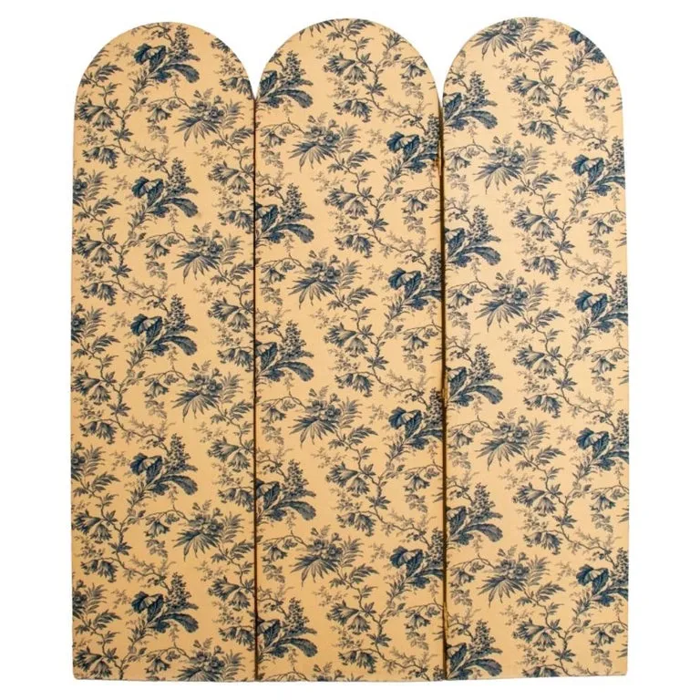 Blue and White Toile de Jouy Upholstered Screen