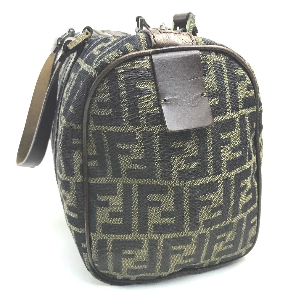 FENDI Handbag Canvas / leather Brown Zucca FF pattern Women Used