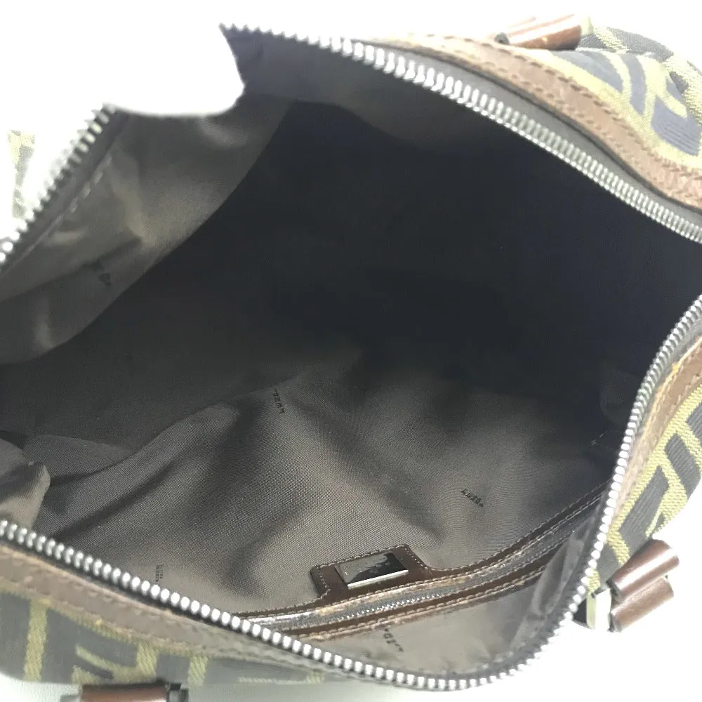 FENDI Handbag Canvas / leather Brown Zucca FF pattern Women Used