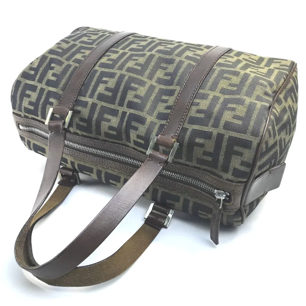 FENDI Handbag Canvas / leather Brown Zucca FF pattern Women Used