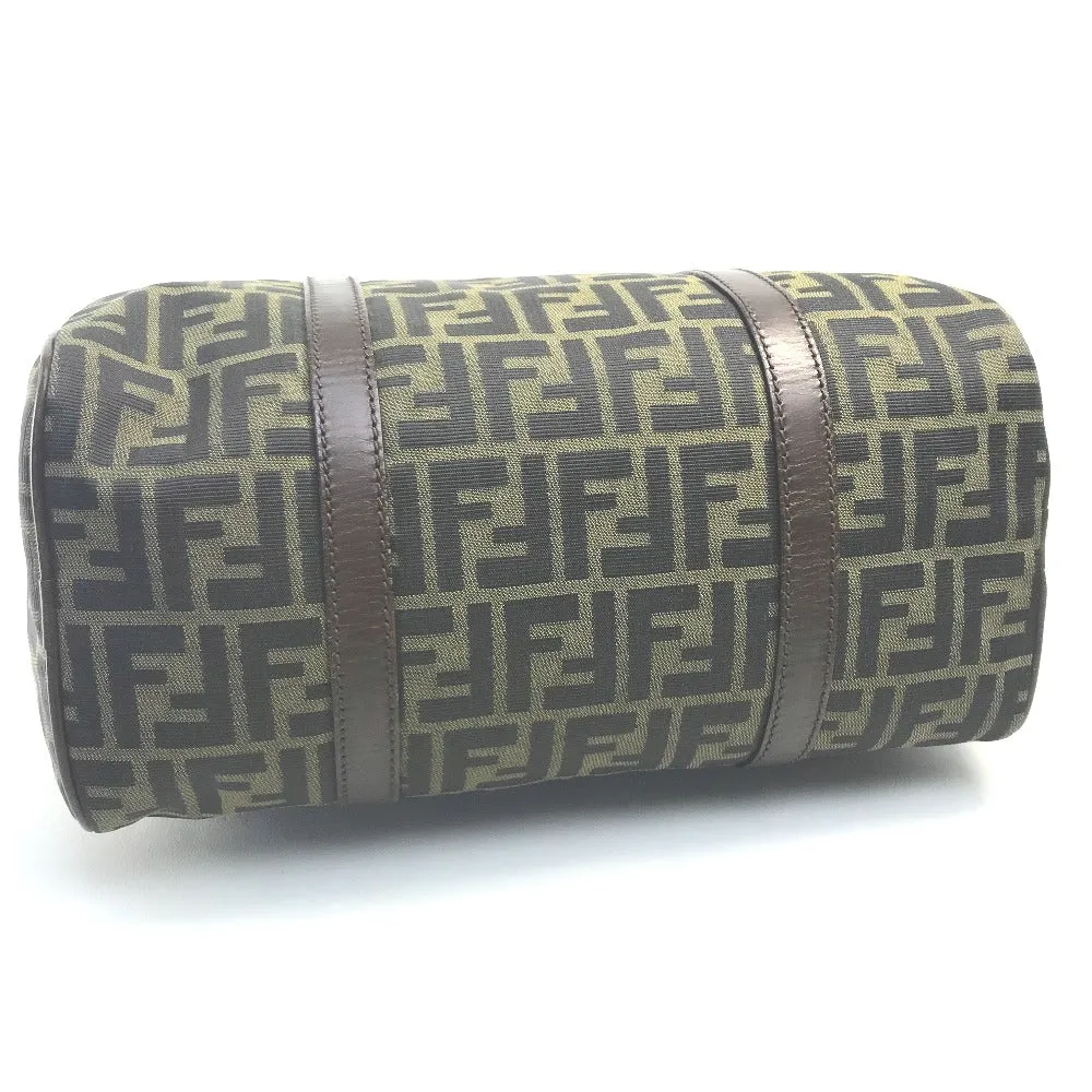 FENDI Handbag Canvas / leather Brown Zucca FF pattern Women Used