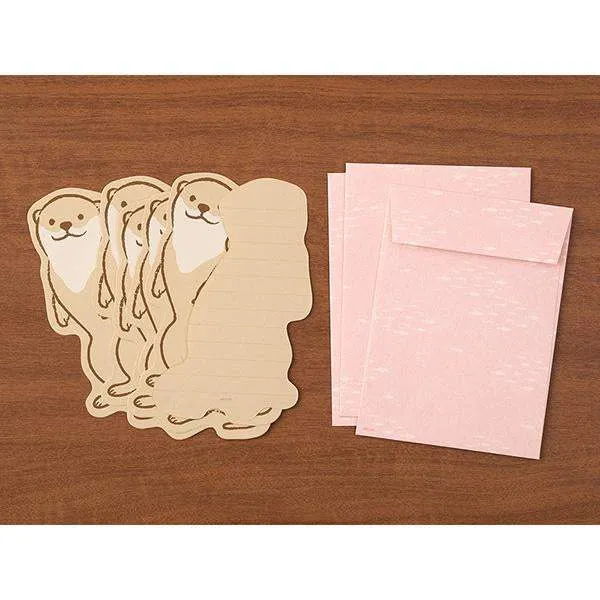 Midori Letter Set Die-Cut Animal - Otter Pattern