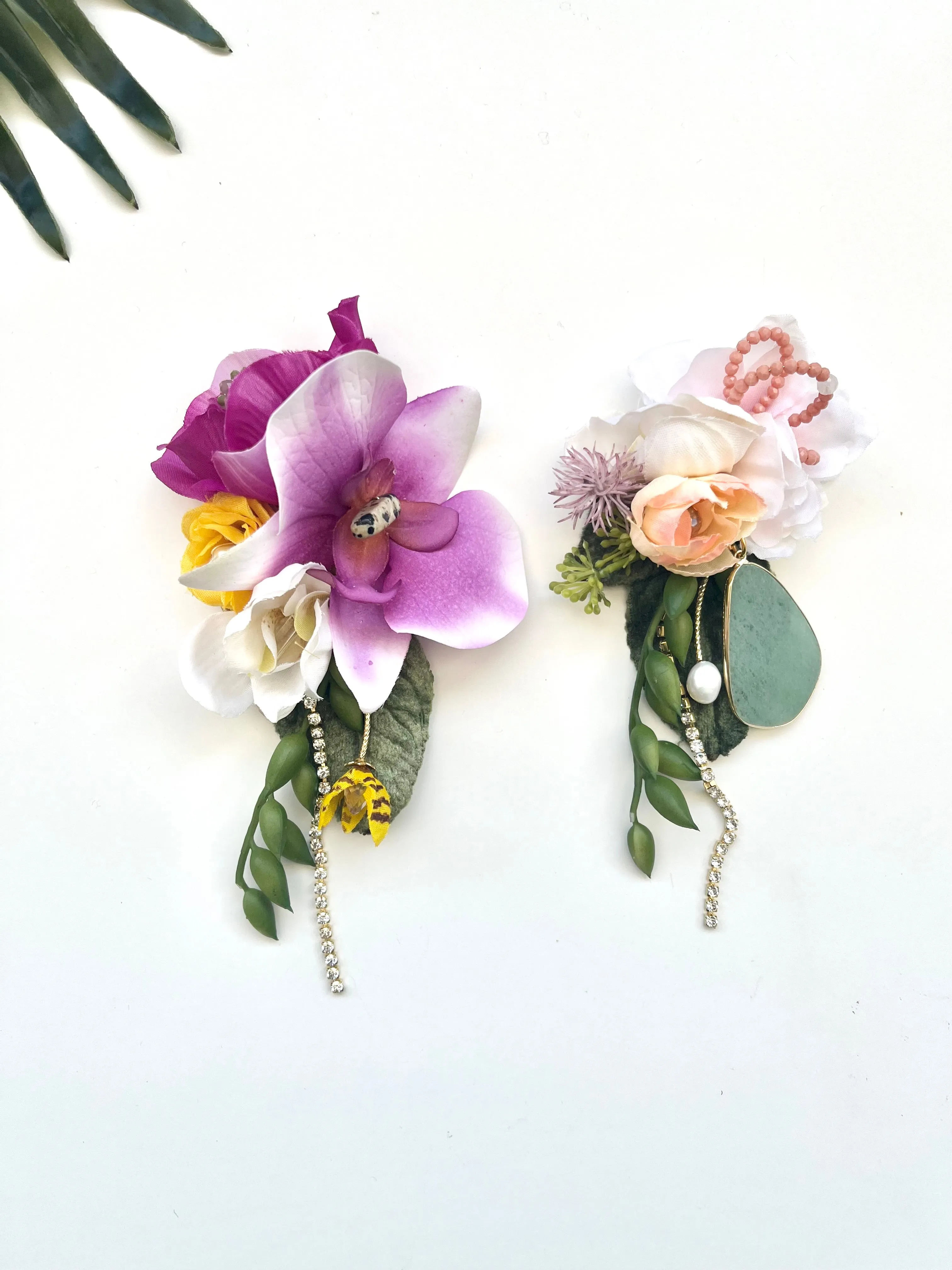 Oversized garden party earrings - luau lI