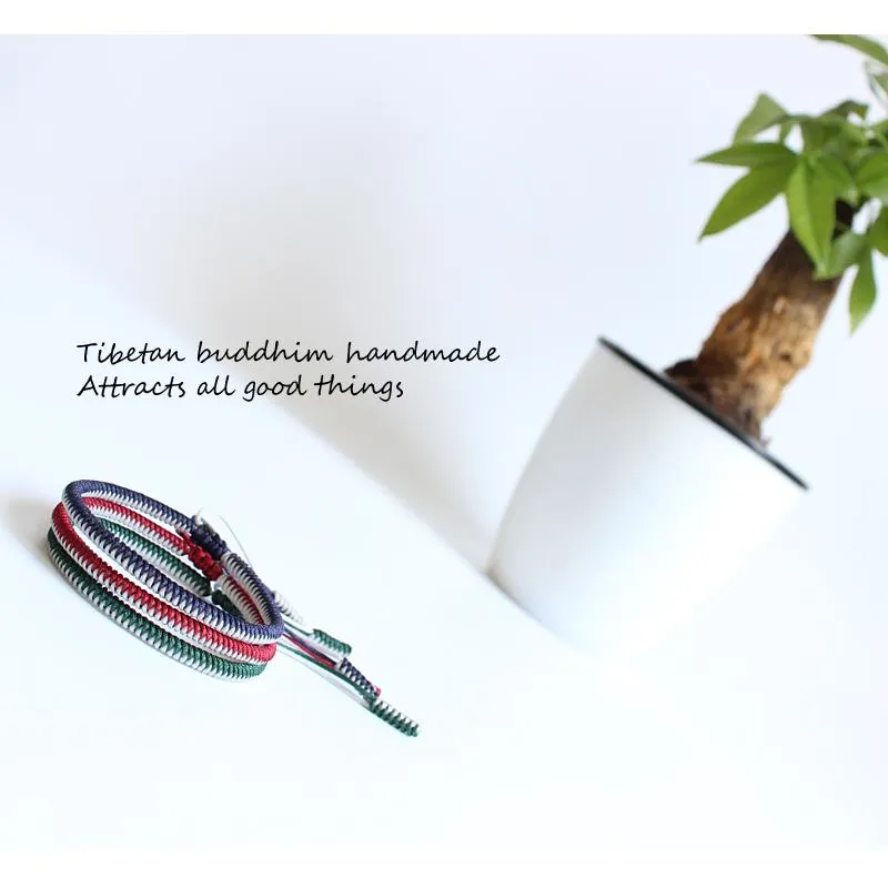Tibetan Buddhist Handmade Knots Lucky Rope Bracelet